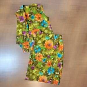Bette Norbet Of California Vintage Floral Multicolor Skirt Set